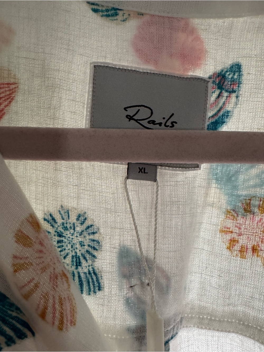 Rails White Shell-Print Button Down Shirt - Picture 4 of 4
